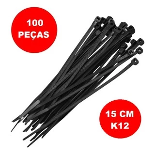 100 Cintas plásticas abraçadeira 15 cm K12