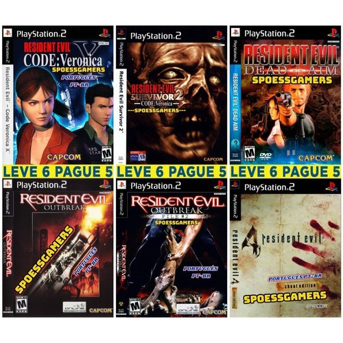 Resident Evil Collection (6 Jogos) Ps2 Desbloqueado Patch