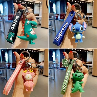 【 Ready Stock 】 New Desenho Animado Da Moda Boneca Dinossauro Chaveiro Pingente Coréia Estilo Saco Criativo Ornamentos Pendurados