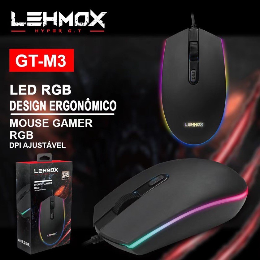 Mouse USB PC Notebook Rgb Iluminado Gt-m3 | Shopee Brasil