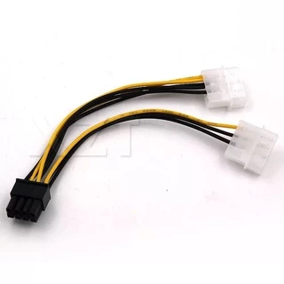 Cabo Adaptador Vga Pci-ex 8 Pinos / 2 Ide Molex Bitcoin Mineração 15cm