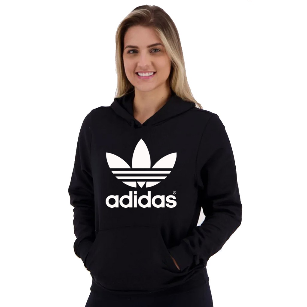 Blusa de frio hot sale moletom feminina adidas