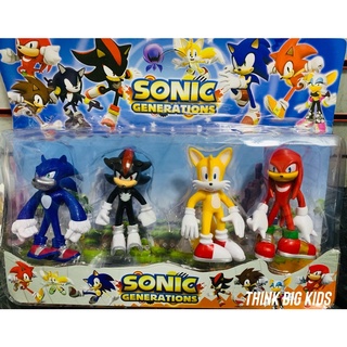 Kit Sonic Cartelado com 3 Bonecos 12 cm mais mascara