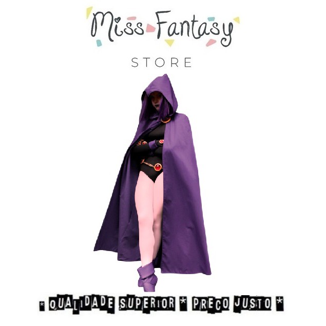 Fantasia Ravena Jovens Titans Feminina Traje Luxo Cosplay Mulheres