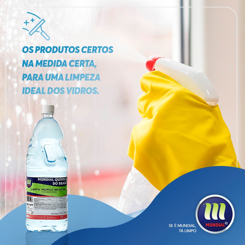 Limpa Vidros Mundial - 2 L - Loja Mundial Química SP