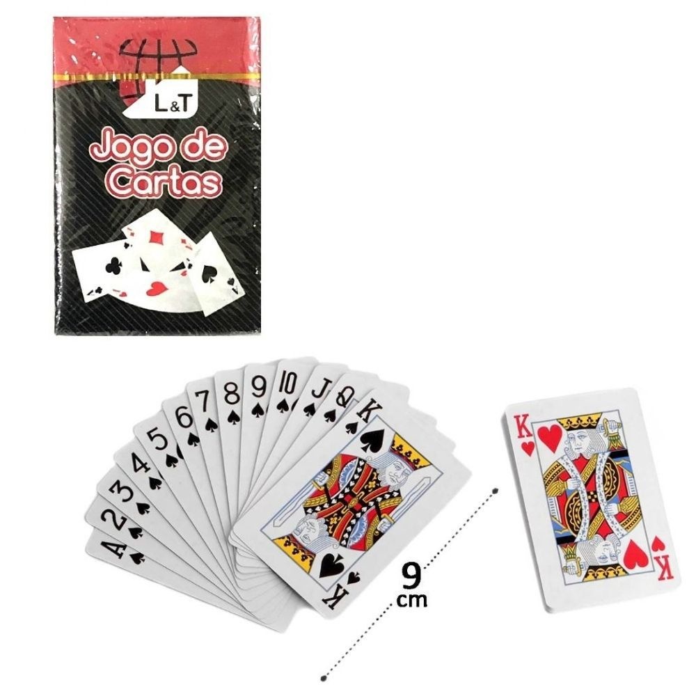Kit Jogo de Cartas Baralho truco poker Papel - Preto LT - 20026P