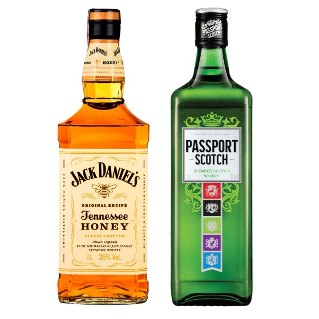 Kit Whiskey Jack Daniel's Honey + Passport Scotch 1L cada Shopee Brasil