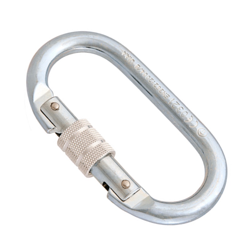 Mosquetao Oval Aco Trava Rosca 25kN NBR CE EN UIAA Usang Alpimonte ...