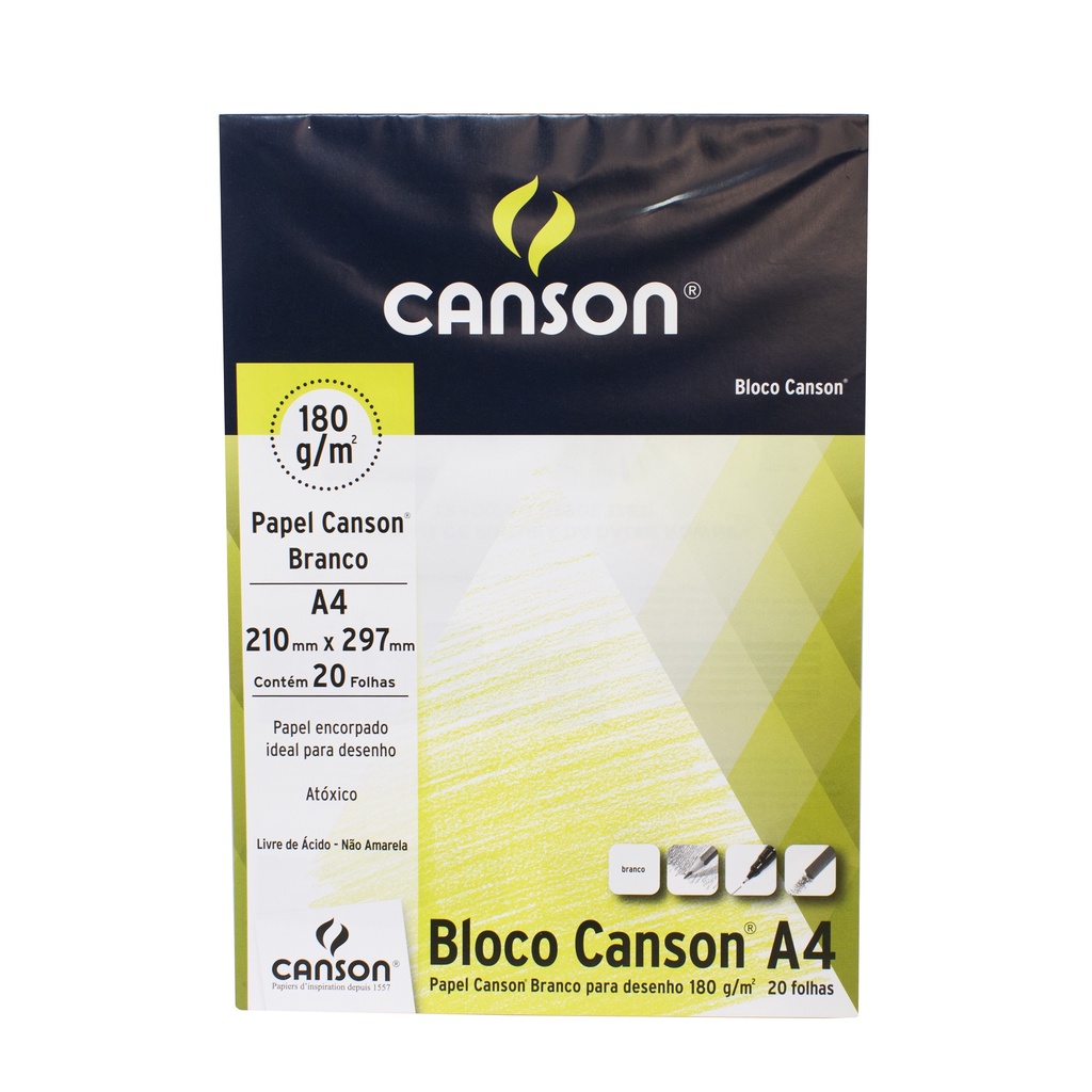 Bloco Papel Canson Desenho Branco A4 180g 20 Folhas Shopee Brasil 5155