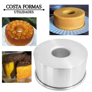 Forma Assadeira de Bolo Suíça Reta 20x8cm Bolo Da Vovó/Vulcão Em Alumínio Resistente