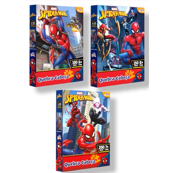 Quebra-Cabeça Scratch-Off Homem Aranha Zipper Box 150 Peças