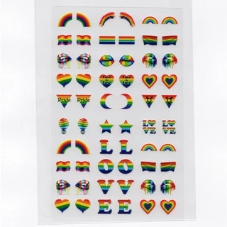 60 adesivos de unha 3D arcoíris PRÉ PRONTO arcoiris arco-íris - modelo 537-2