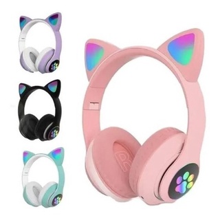 Fone De Ouvido Bluetooth Led Orelha Gato Iuz Headphone Cat
