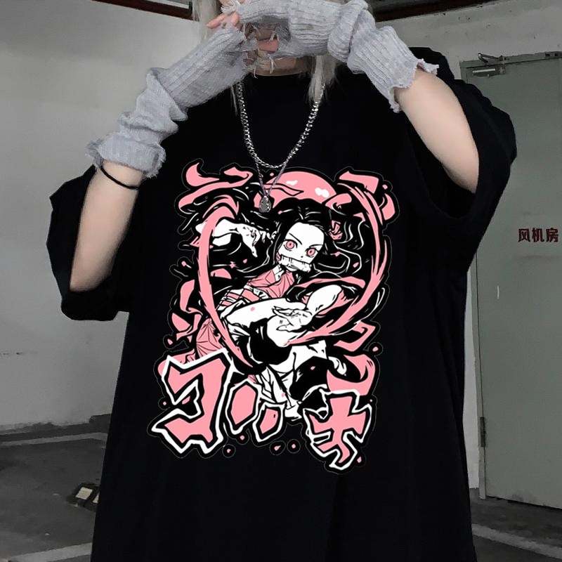 Anime Desenho Camiseta Kimetsu No Yaiba Roupas Streetwear Estampa