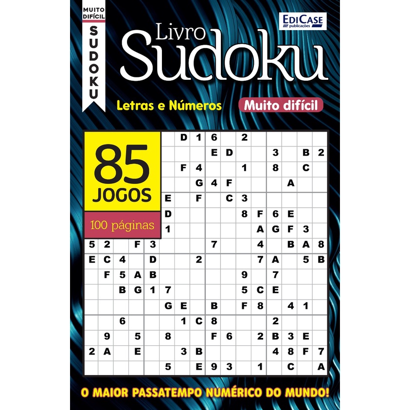 Kit 5 Livros Sudoku - Letras e Números Ed.1: Nível Muito Difícil