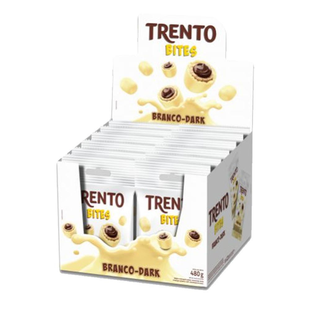 Display Trento Chocolate Bites Branco Dark 480g 12 X 40g Peccin  7896306621635