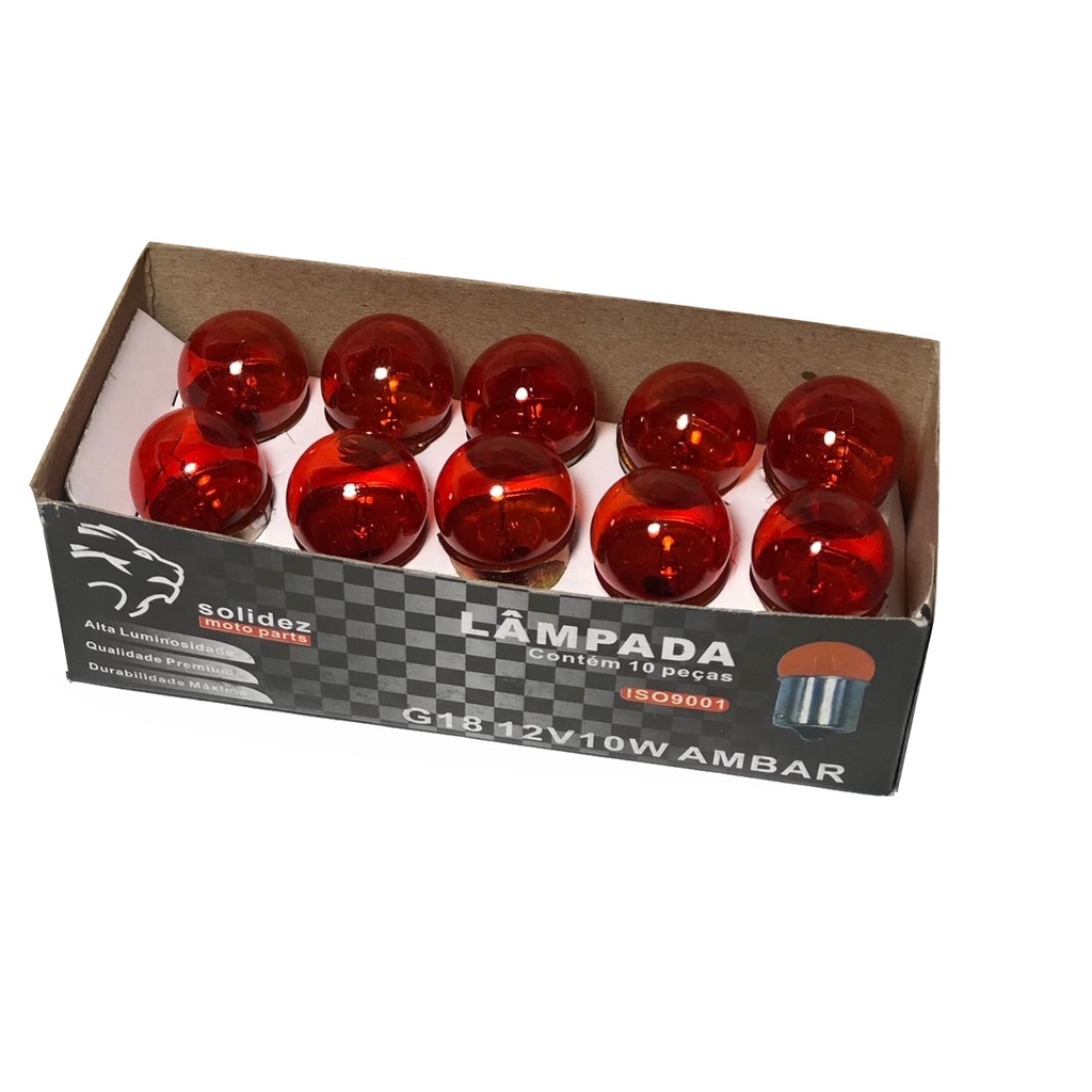 Lampada Pisca 12v 10w Soquete/base Ferro - Titan 160 Ambar (10