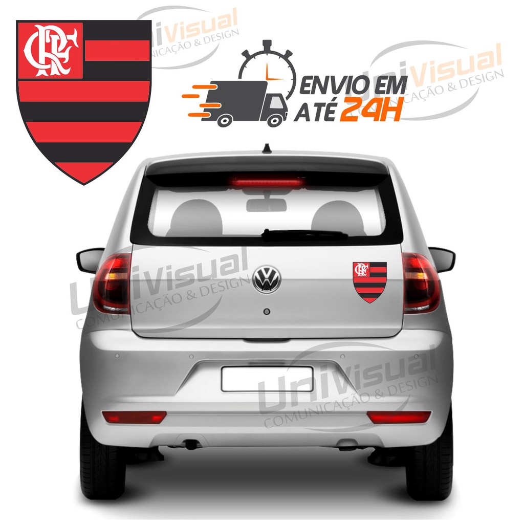 Kit 2 Adesivos Vinil Refletivo Carro Flamengo Crf Futebol