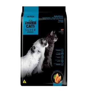 Racao Gatos Three Cats Super Bola Pelo Cast Frango 500gr