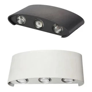 Arandela Luminaria Meia Lua Externa Interna 6 Leds 6w Branco Quente