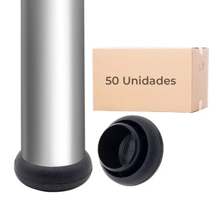 50 Ponteira Bola Para Moveis Cadeira Pe Redondo 3/4" Preto
