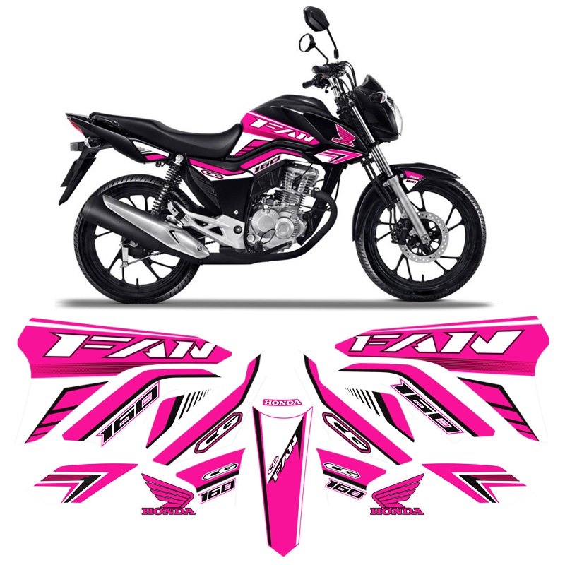 Kit Adesivos Tanque Moto Honda Cg Fan 160 2018 Até 2020 Shopee Brasil