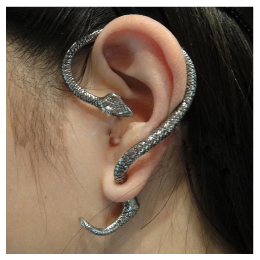 Anel Prateado E Preto Duplo Ajustável Cobra Snake Serpente Gótico Punk | Brasil - Foto 6