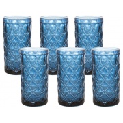 Jogo com 6 copos de vidro royal azul 380ml - CASAMBIENTE | Shopee Brasil