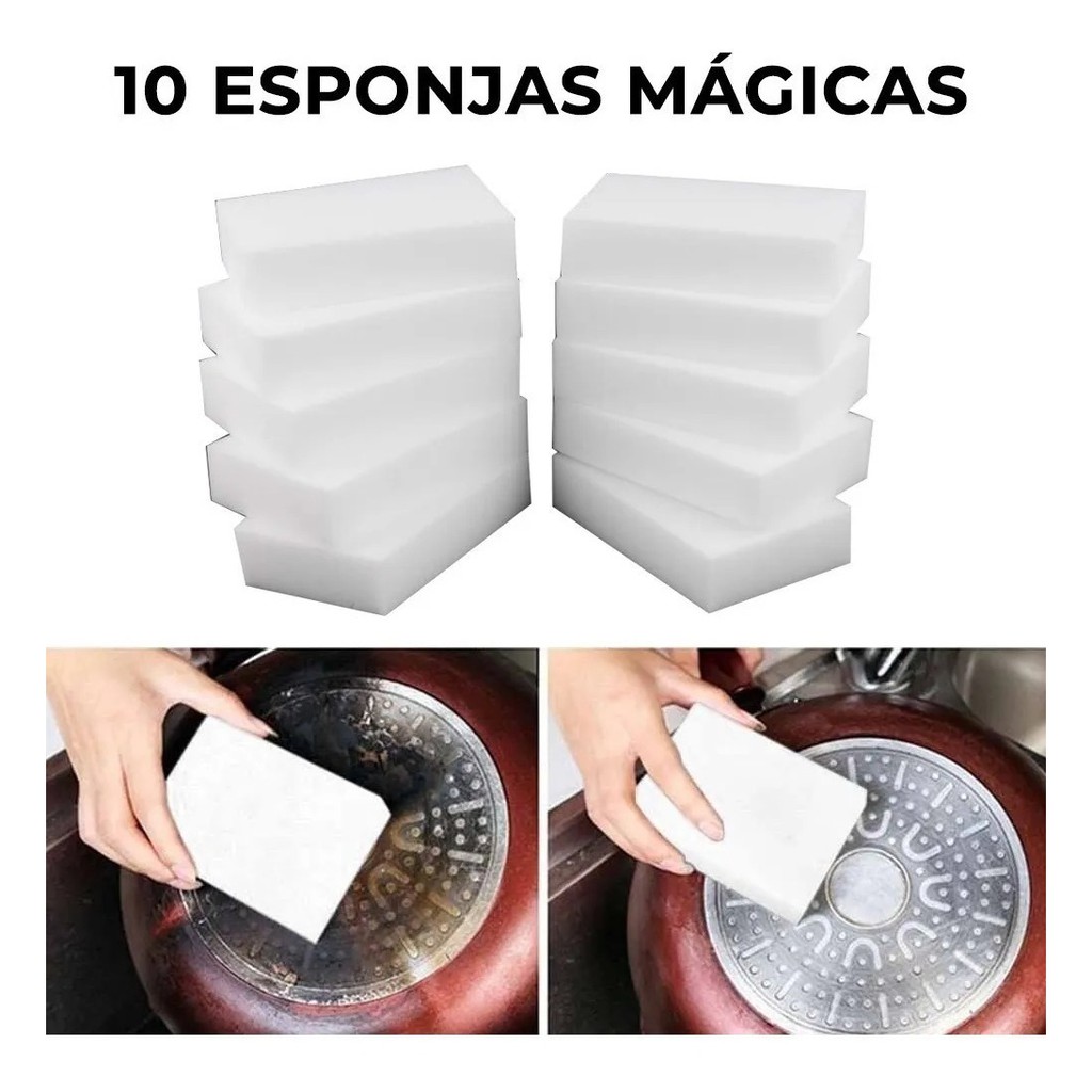Polémico Continuación Orgulloso Kit 10 Esponja Mágica Melamina Limpa Tudo Azulejos, Pisos, Vidros Etc |  Shopee Brasil