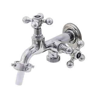 Torneira Metal Duas Saídas Máquina Lavar Tanque
