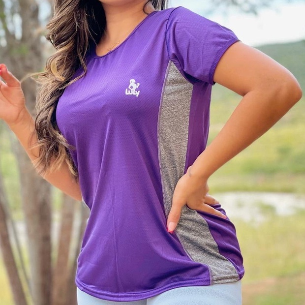 Blusa Academia Feminina Dry Fit Corrida Com Proteção Uv