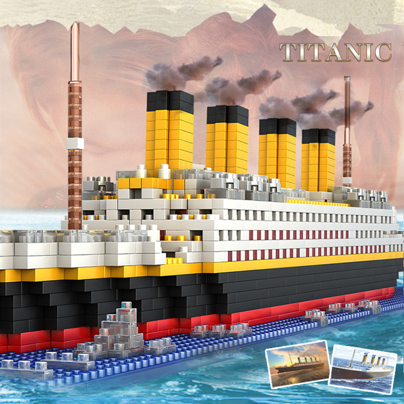 Nano Blocos Mini Titanic Blocos de Construção Adulto Infantil Alto