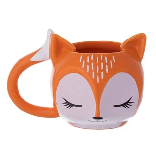 Caneca Raposa Fofa 300 ML Cerâmica Enfeite