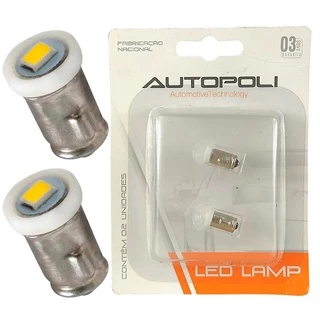 Par Lâmpadas Autopoli Led Ba7 Branca 0,9w 12v Ap510 Original