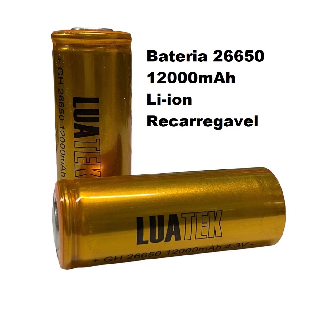 Bateria 26650 12000mah Recarregável Para Lanterna X900