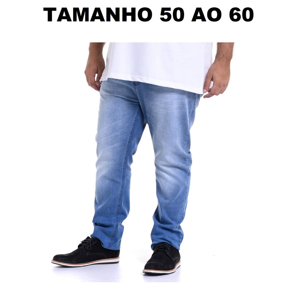 Calça jeans tamanho grande 2024 masculina