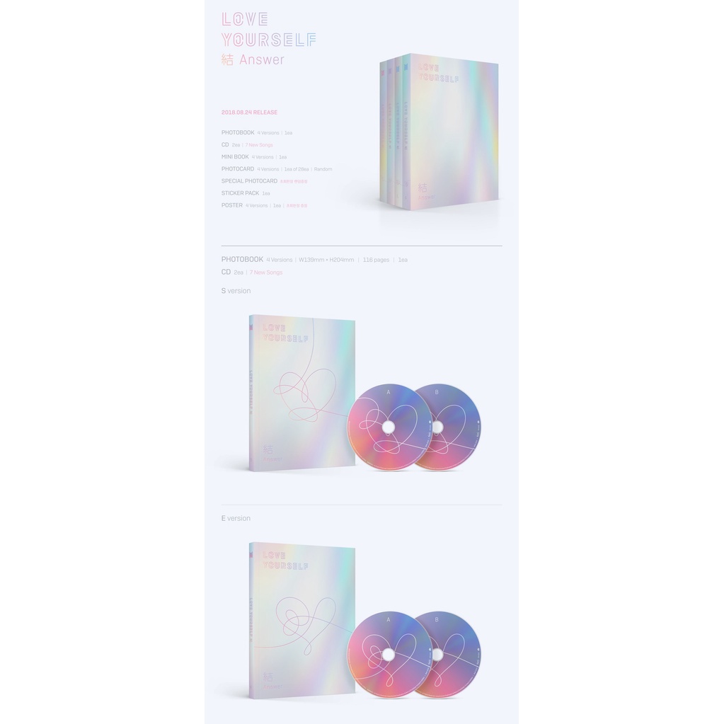 BTS LOVEYOURSELF アルバム LOVE YOURSELF 結 ANSWER [ F ver. ] BTS Album 2CD + Photobook +