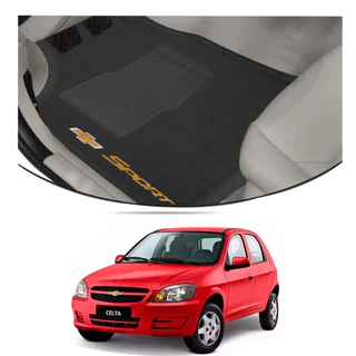 Tapete Personalizado Chevrolet Preto Celta Sport - Tapete Automotivo, Tapete para Carro, Carpete Carro, Carpete Preto