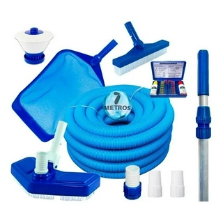 Kit Limpeza de Piscina 7m De Mangueira Teste Cl Ph + Clorador + Cabo 2m
