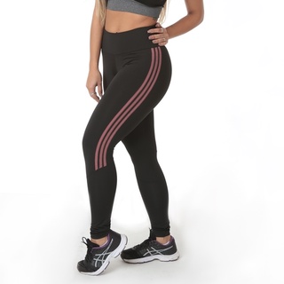 Calça legging com hot sale listra do lado