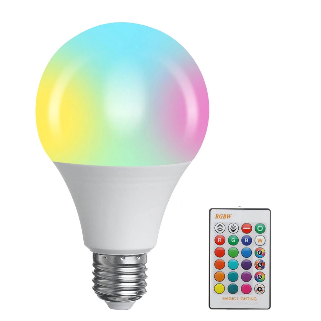 Lâmpada Led Bulbo Rgb 10w Colorida Bivolt C Controle Remoto Encaixe E27 Forte Shopee Brasil 8046