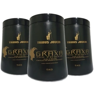Creme Alisante Graxa Capilar Masculino Crespo 3 potes