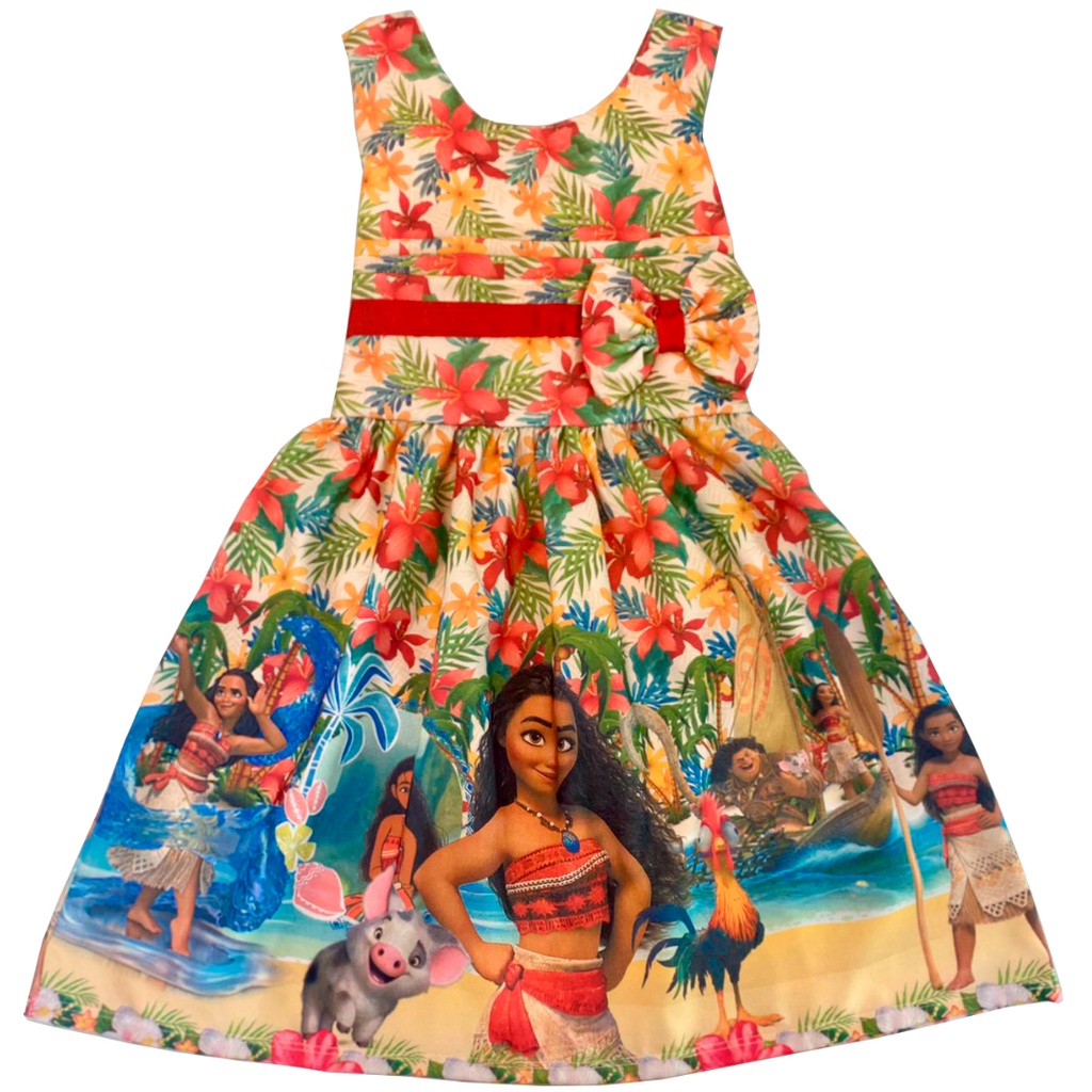 Vestido Infantil Personagem Moana