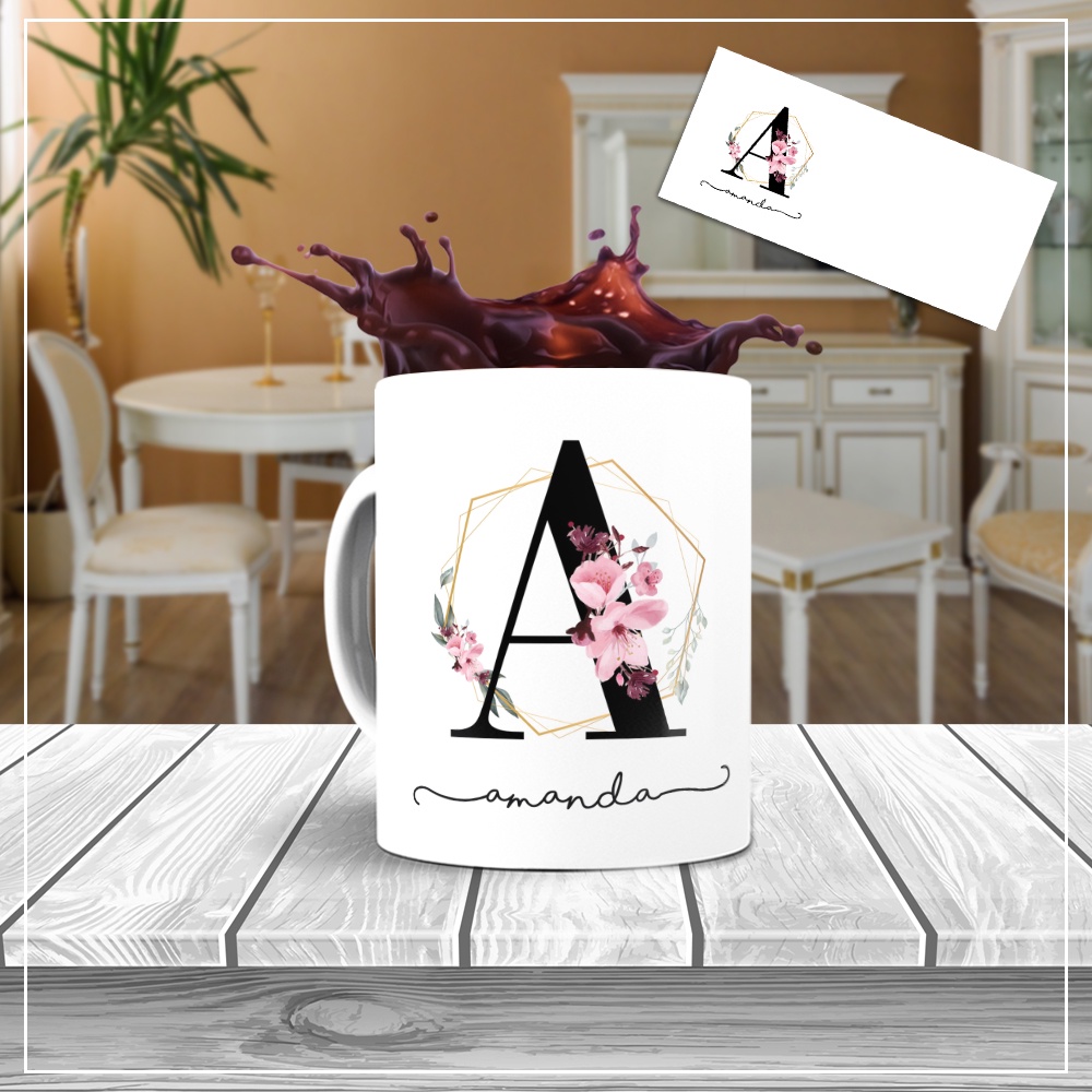 Caneca Personalizada com Letra e nome - porcelana ou polímero/plástico ...