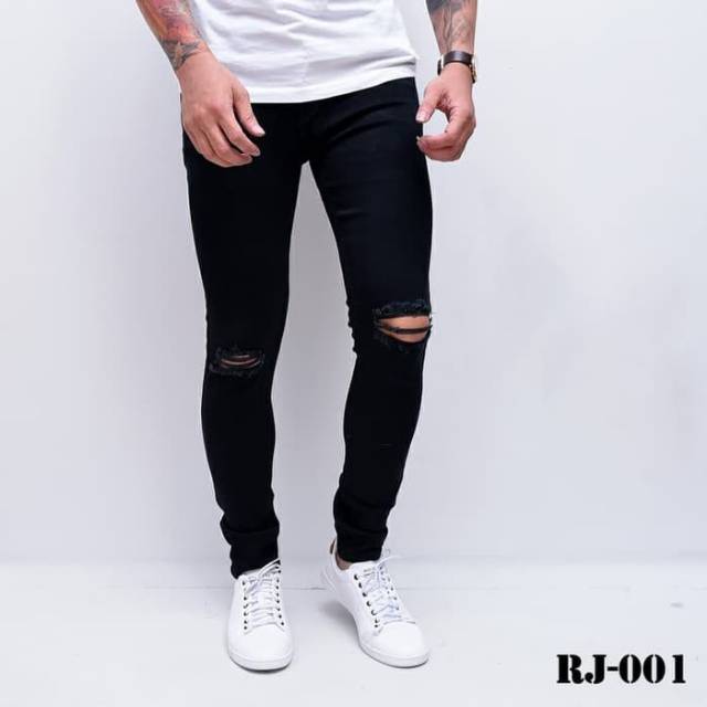 Calça jeans rasgado hot sale no joelho masculino