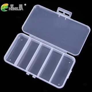 Hengjia 5 Grid Fishing lure Isca Anzol Tackle Box Caixa De Armazenagem Transparente 5 Tamanho Para Escolher