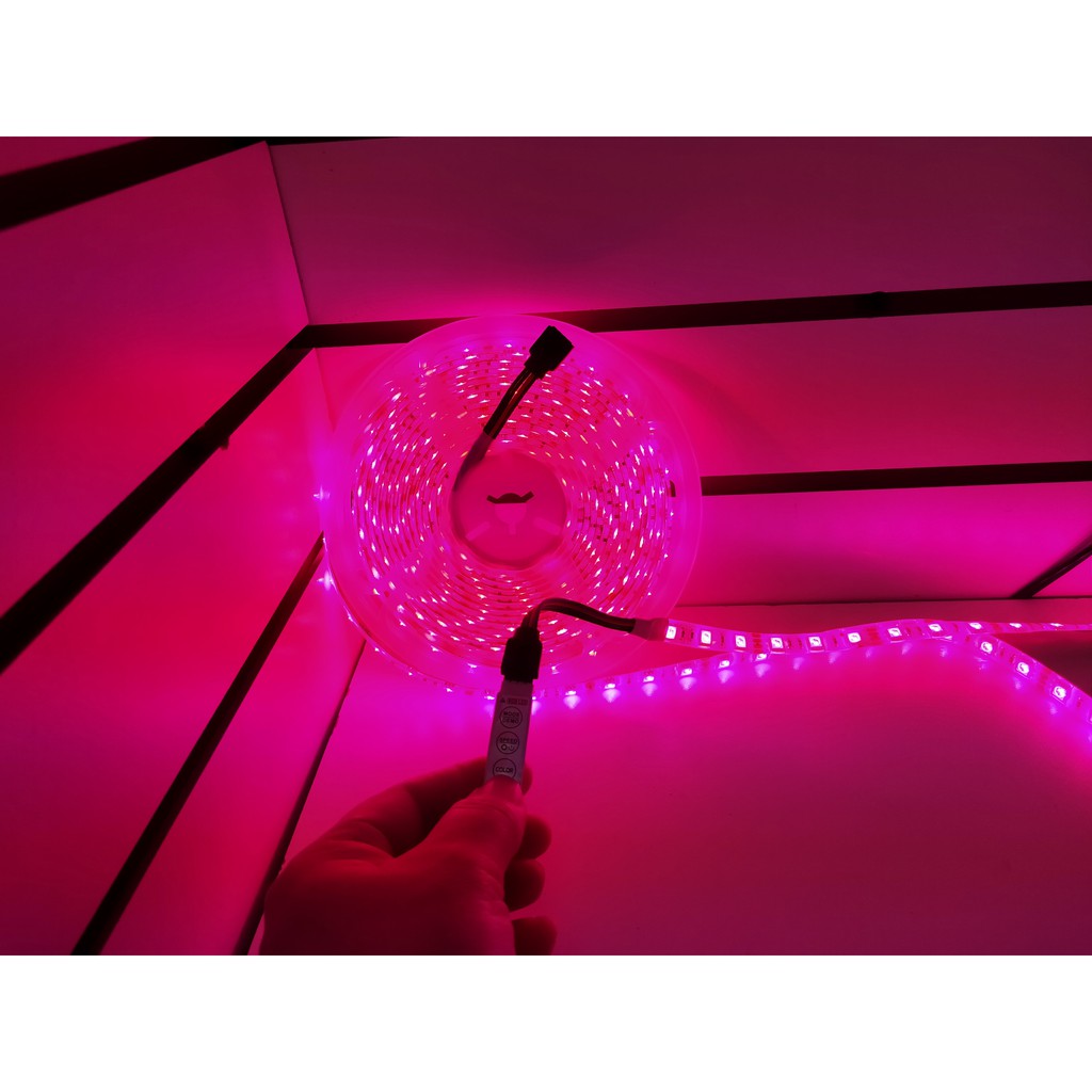 Fita De Led Rgb M Leds Com Controle Remoto E Fonte Prova D Gua Shopee Brasil