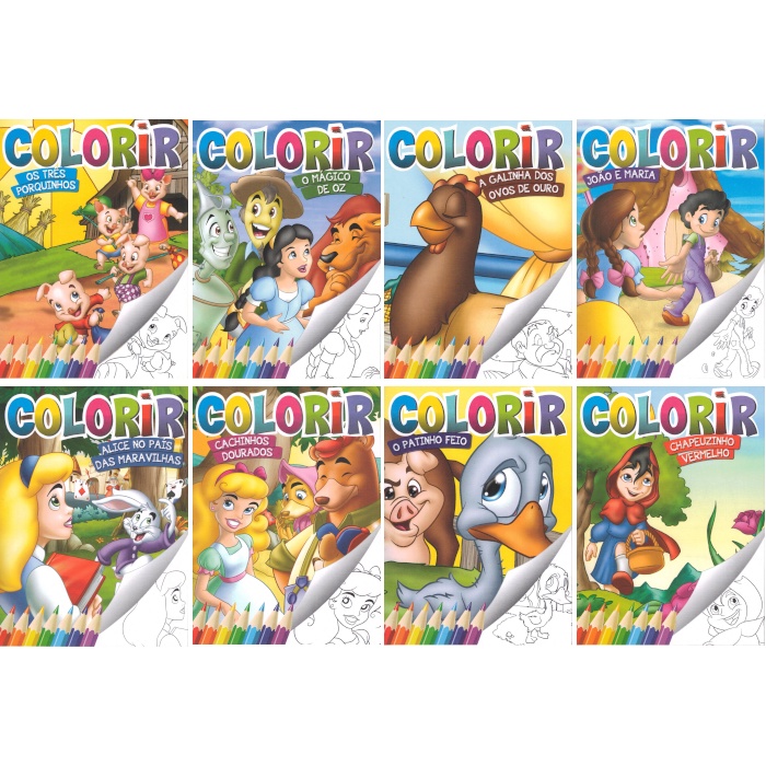 Livro Para Colorir Coleção Clássicos 08 Un Promoção Oferta
