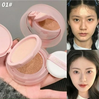 Gegegege BEAR 2-IN-1 Cushion Foundation , Pó De Ajuste Leve Prensado , Base De Acabamento Sem Falhas Mate Para Peles Oleosas
