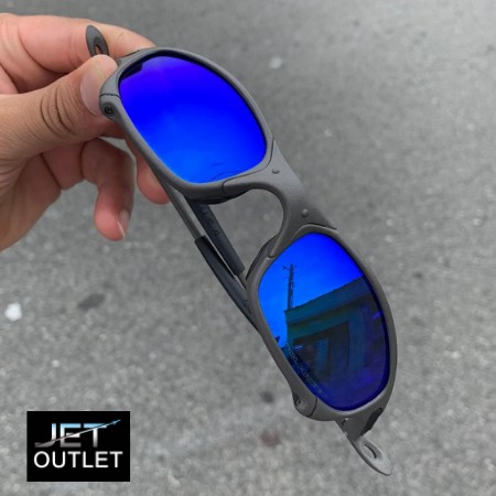 Óculos Lupa Mandrake Vilão Oakley Juliet X-Metal Lente Azul